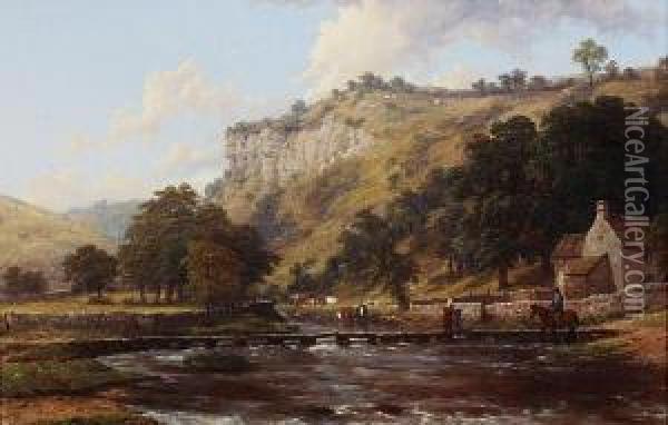 Scene In Monsal-dale Oil Painting - Thomas Baker Of Leamington