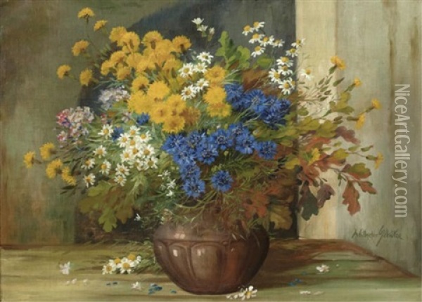 Floral Still Life Oil Painting - Wilhelm Schuetze