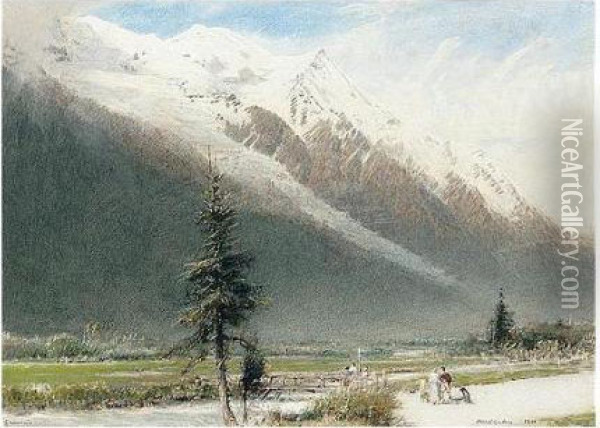 Chamonix, Switzerland Oil Painting - Albert Goodwin
