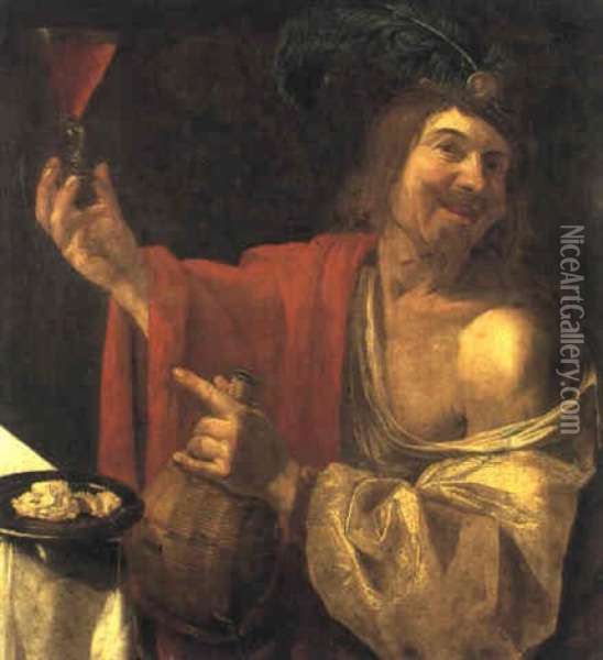 Le Joyeux Buveur Oil Painting - Christian van Couwenbergh