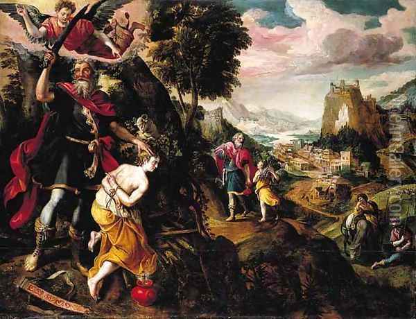 The Sacrifice of Isaac Oil Painting - Maarten de Vos