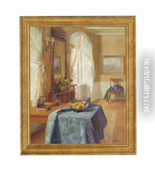 A Sunlit Room Oil Painting - Robert Panitzsch