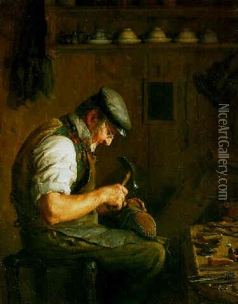 Schuhmacher Feissli Oil Painting - Albert Anker
