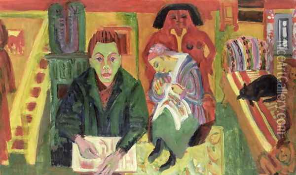 The Living Room 2 Oil Painting - Ernst Ludwig Kirchner