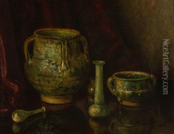 Still Life With Pottery And Glass Oil Painting - Bernardus Arps