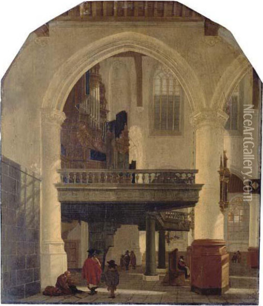The West End Of The Oude Kerk Oil Painting - Gerrit Houckgeest