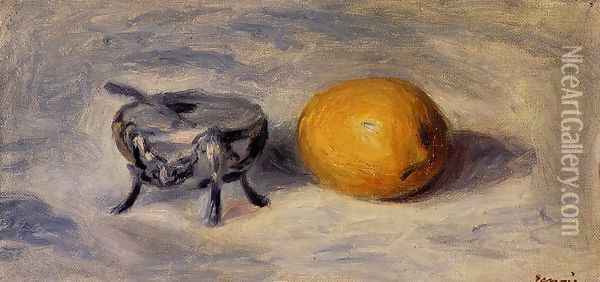 Sugar Bowl And Lemon Oil Painting - Pierre Auguste Renoir