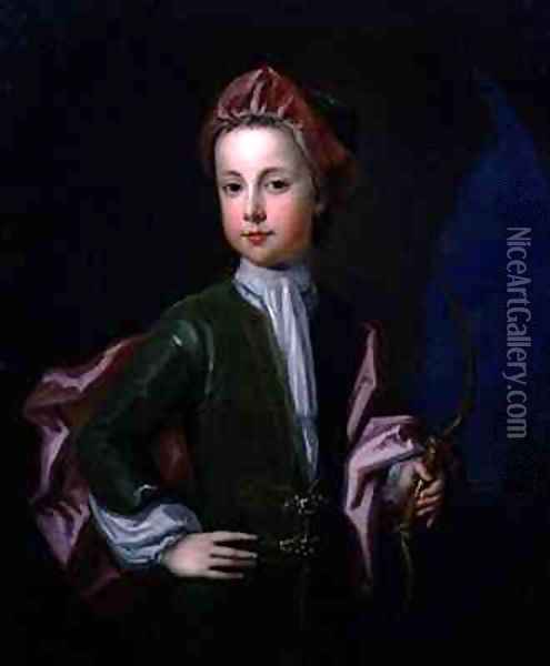 Portrait of a Young Boy of the Halsey Family Oil Painting - Charles d' Agar