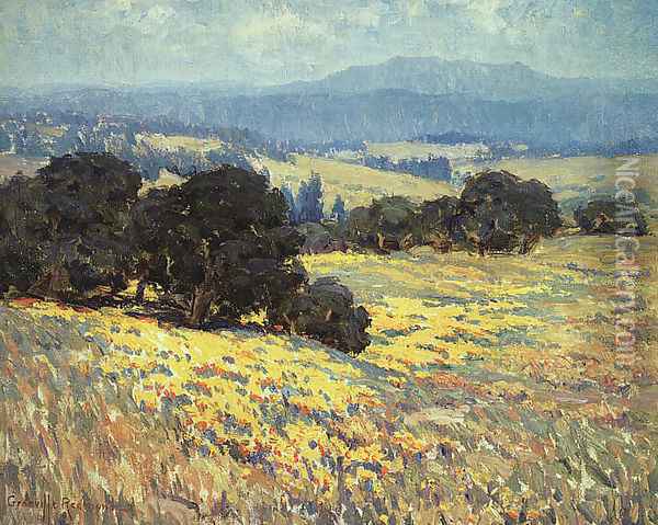 California Oaks and Poppies Oil Painting - Granville Redmond