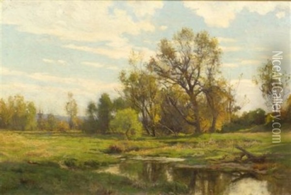Early Autumn Oil Painting - Hugh Bolton Jones