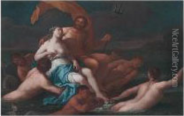 Neptune And Amphitrite Oil Painting - Giulio Carpione