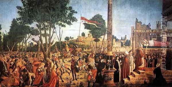 Martyrdom of the Pilgrims and the Funeral of St Ursula 1493 Oil Painting - Vittore Carpaccio
