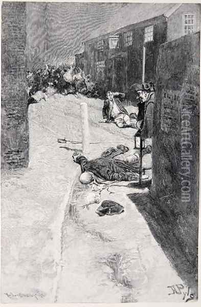 Barbarously murdered the first grievously wounded soldier Oil Painting - Howard Pyle