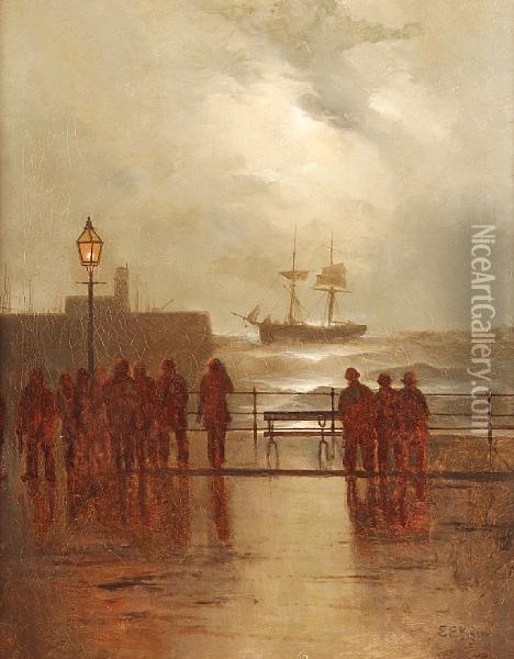 After The Storm, The North Sea Oil Painting - Elmer Keene