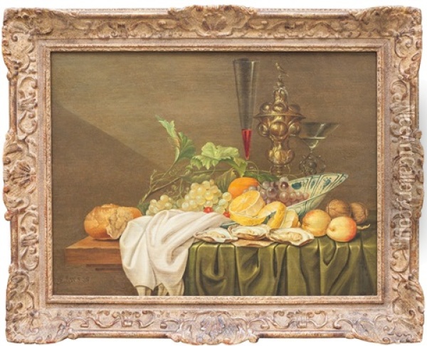 Zatisi S Muslemi A Ovocem Oil Painting - Jan Frans van Son