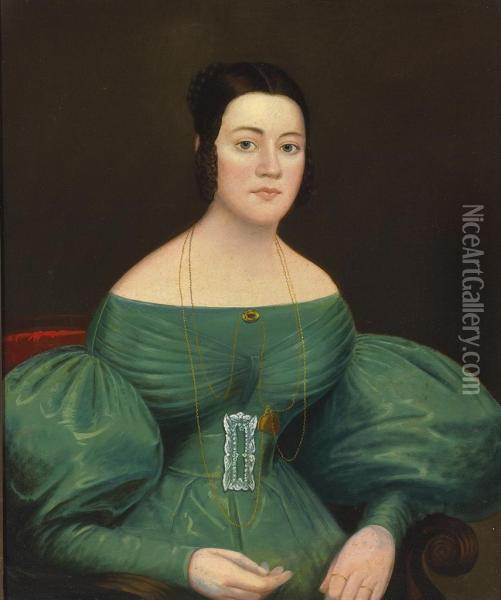 Portrait Of Mrs. Jacob Weaver Oil Painting - John Samuel Blunt