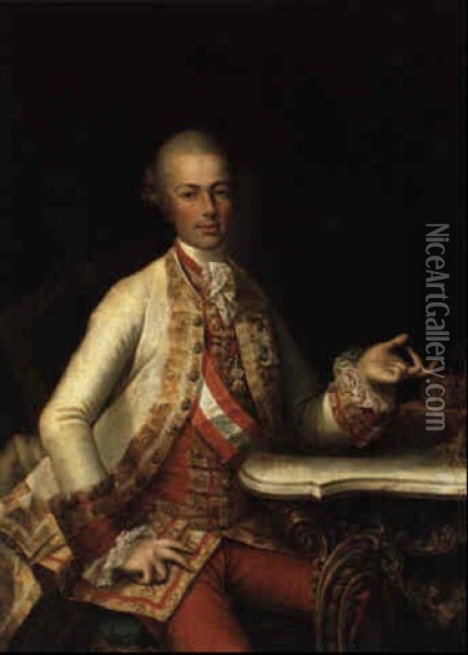 Erzherzog Leopold, Spaterer Kaiser Leopold Ii., Als Grosherzog Von Toskana Oil Painting - Joseph Hickel
