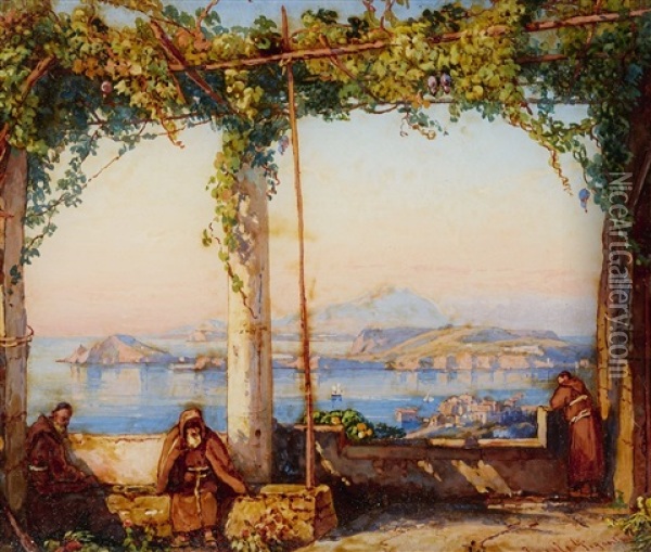 View Of The Bay Of Pozzuoli Oil Painting - Ercole Gigante
