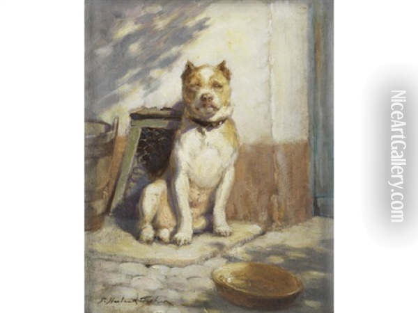 The Guard Dog Oil Painting - P(ercy) Harland Fisher