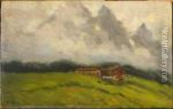 Nebbie Sulle Alpi Oil Painting - Guglielmo Ciardi