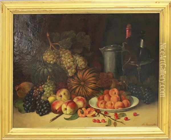 Uppiges Stillleben Mit Fruchten Und Henkelkrug Oil Painting - Joseph Correggio