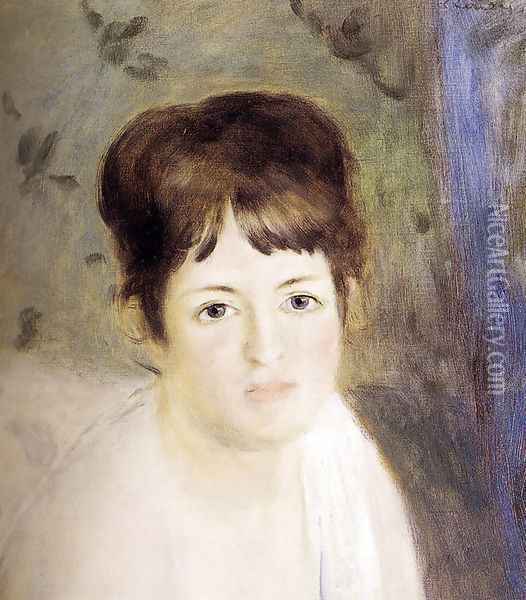 Head Of A Woman Oil Painting - Pierre Auguste Renoir