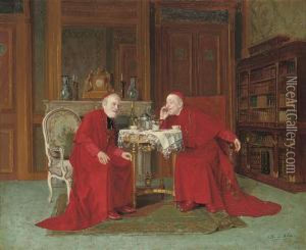 The Gossips Oil Painting - Victor Marais-Milton