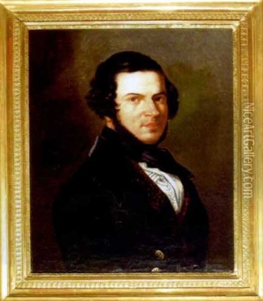 Portrait D'homme Oil Painting - Adolphe Henri Dubasty