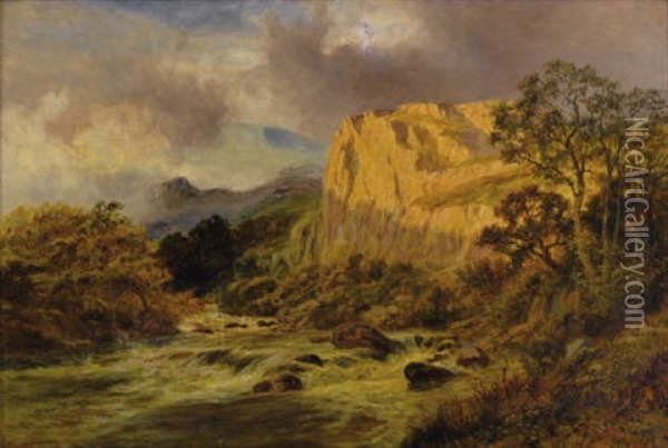 Landscape, Circa 19th Century Oil Painting - Robert Gallon