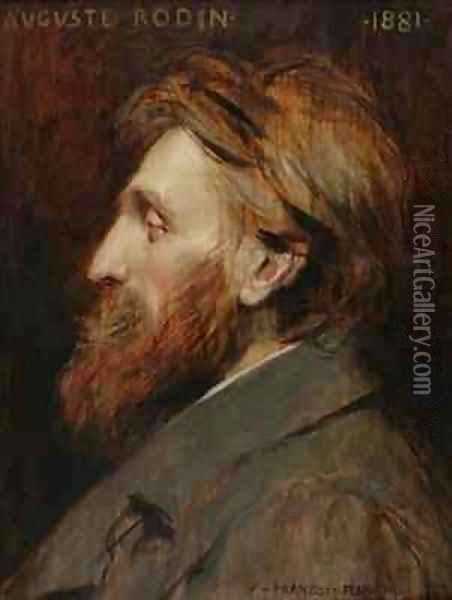 Portrait of Auguste Rodin 1840-1917 Oil Painting - Francois Flameng