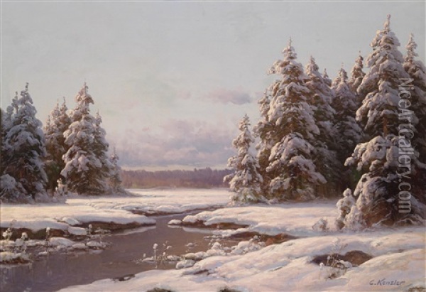 Winterlandschaft Oil Painting - Carl Kenzler