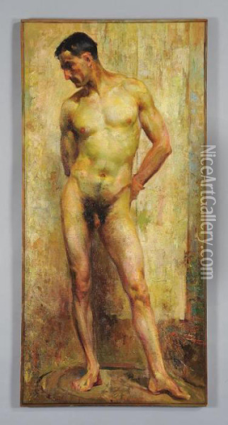 Nudo Maschile Oil Painting - Cesare Tallone