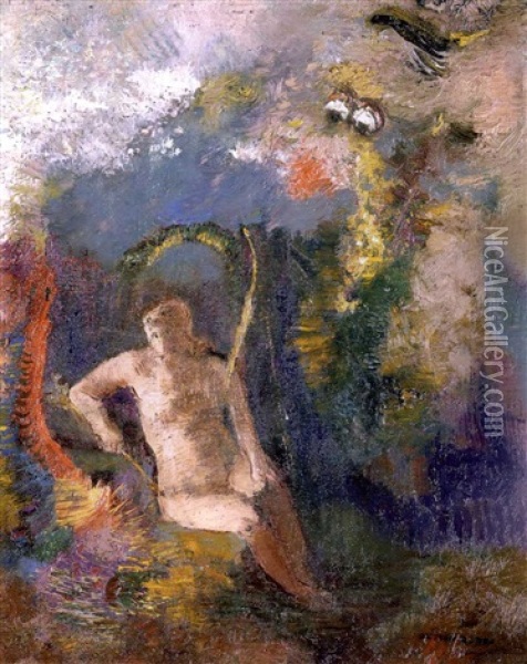 Eve Dans Un Paysage Oil Painting - Odilon Redon