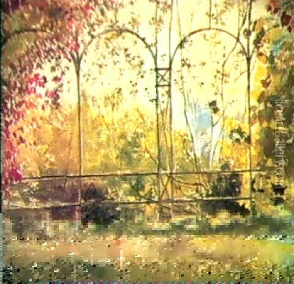 Gartenzaun Oil Painting - Hugo Charlemont