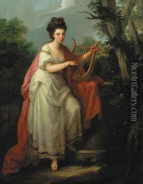 Portrait of a lady as Music Oil Painting - Angelica Kauffmann