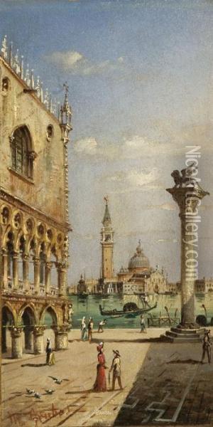 Due Vedute Di Venezia Oil Painting - Giovanni Grubacs