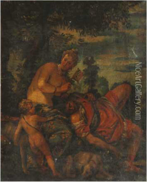 Venus Y Adonis Oil Painting - Josep Jordi Guardiola Bonet