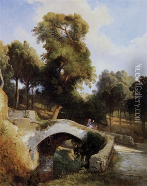 Il Piccolo Ponte Oil Painting - Consalvo Carelli