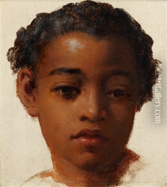 Head Of A Young Mulatto Boy Oil Painting - Robert Gavin