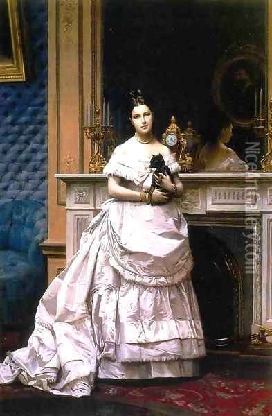 Portrait of a Woman aka Portrait of Marie Gerome 1867 1870 Oil Painting - Jean-Leon Gerome