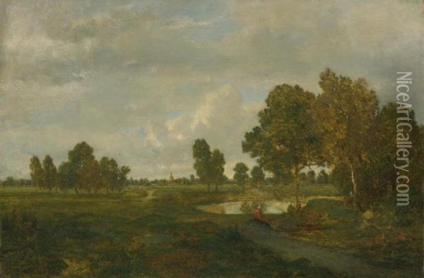 La Mare Oil Painting - Theodore Rousseau