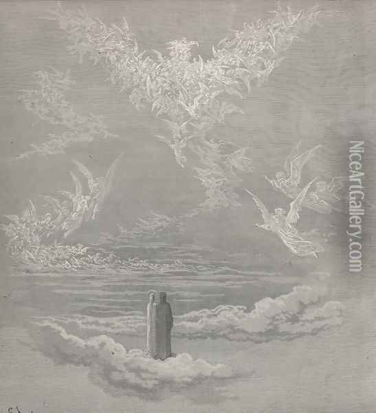 Before my sight appear'd, with open wings, The beauteous image (Canto XIX., lines 1-2) Oil Painting - Gustave Dore