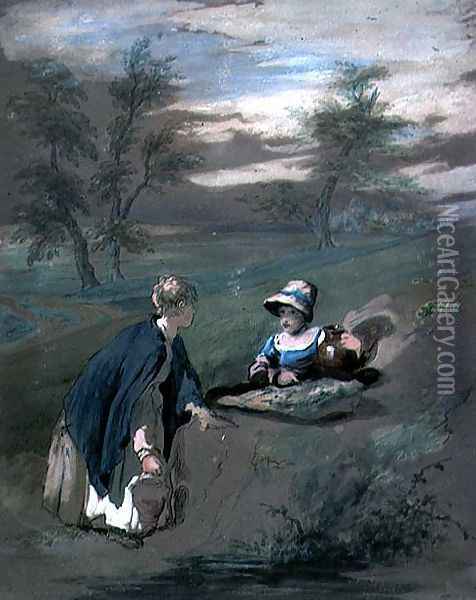 Kentish Peasant Girls Oil Painting - William Collins