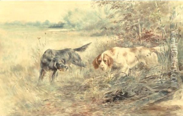 Setters In The Field Oil Painting - Edmund Henry Osthaus