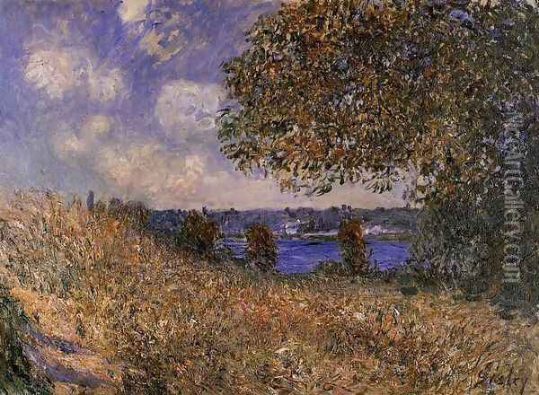 Near the Bank of the Seine at By Oil Painting - Alfred Sisley
