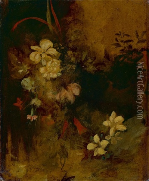 Flower Study Oil Painting - Franz Seraph von Lenbach