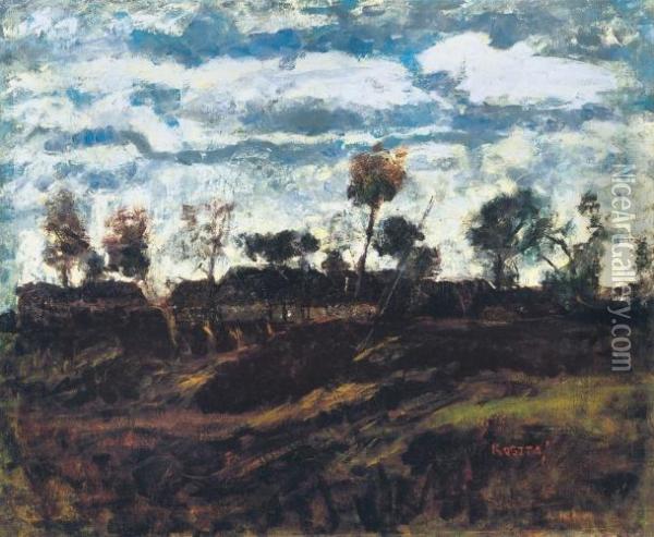 Landscape With Clouds Oil Painting - Jozsef Koszta