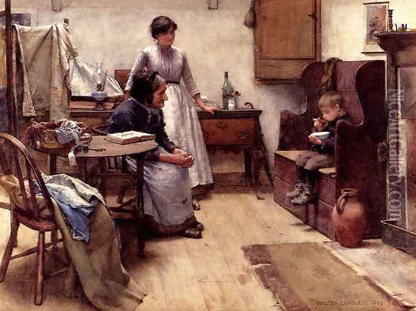 The Orphan Oil Painting - Walter Langley