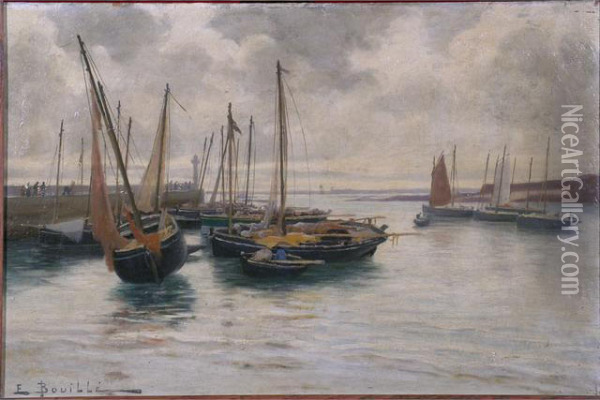 Le Petit Port Breton Oil Painting - Etienne Bouille