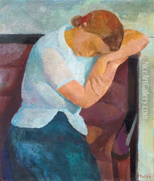 Resting Oil Painting - Karoly Patko
